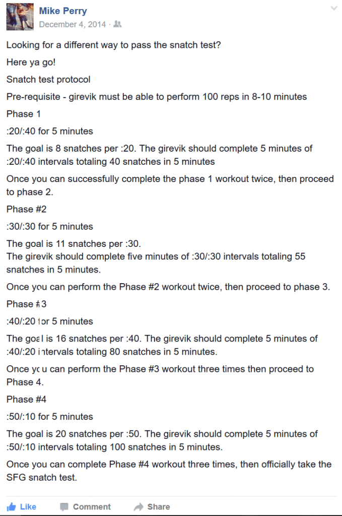 Mike Perry Snatch Test Approach