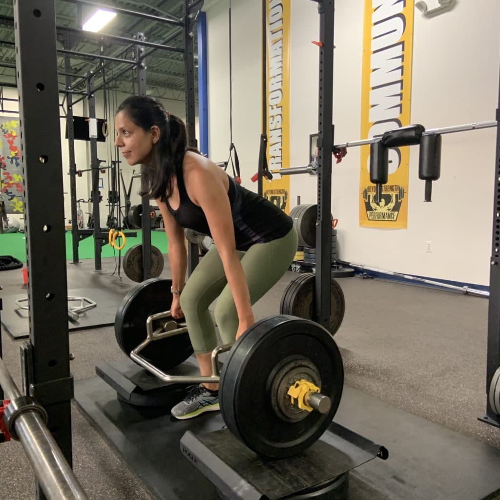 Jasmin deadlifting at Beyond Strength in Sterling, Virginia