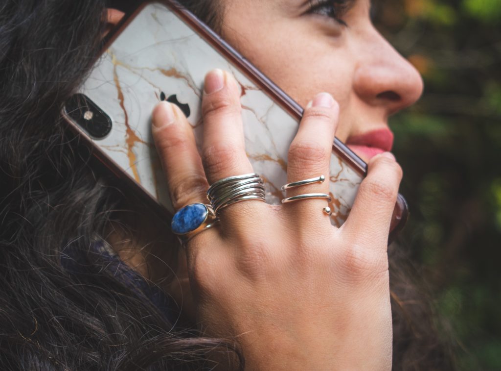 a woman talking on the phone