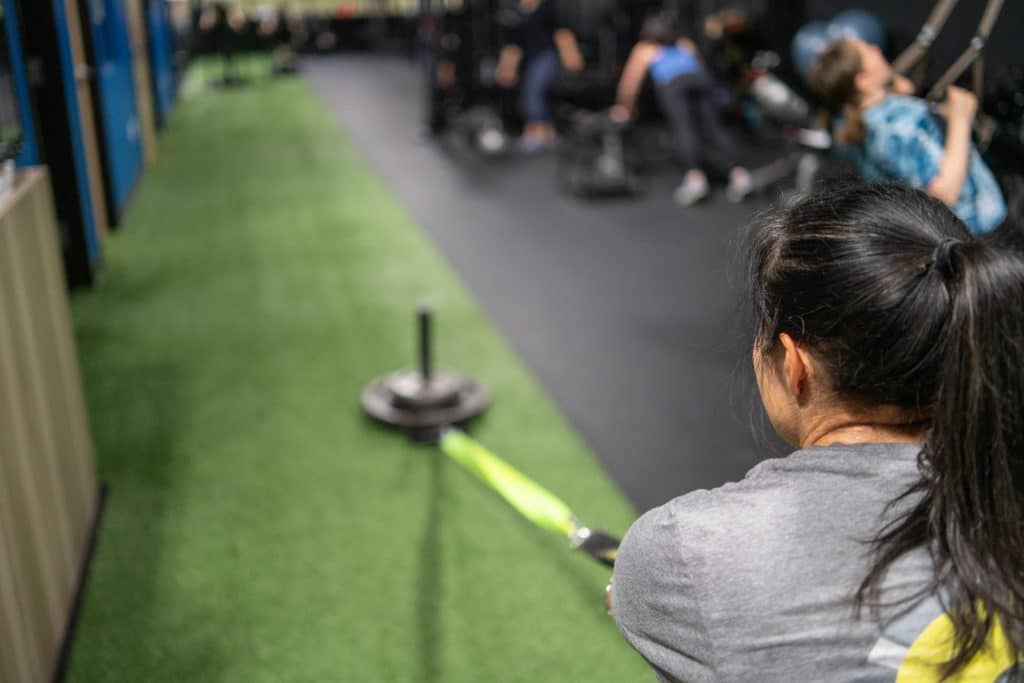 Megan training HICT during Vigor class at Beyond Strength