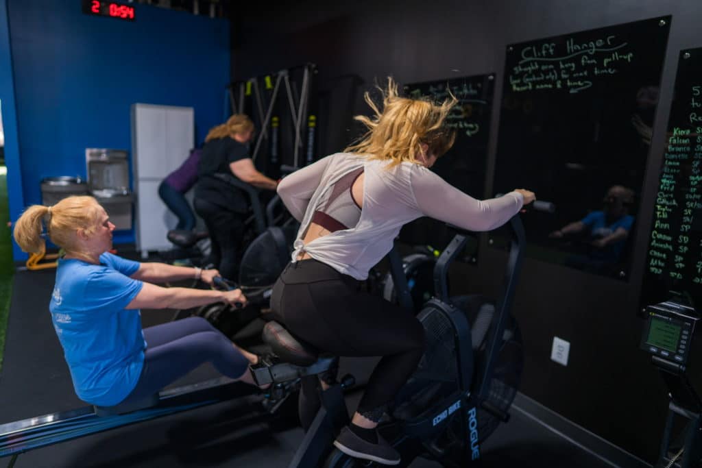 Folks getting to let it rip at Beyond Strength during a Vigor class