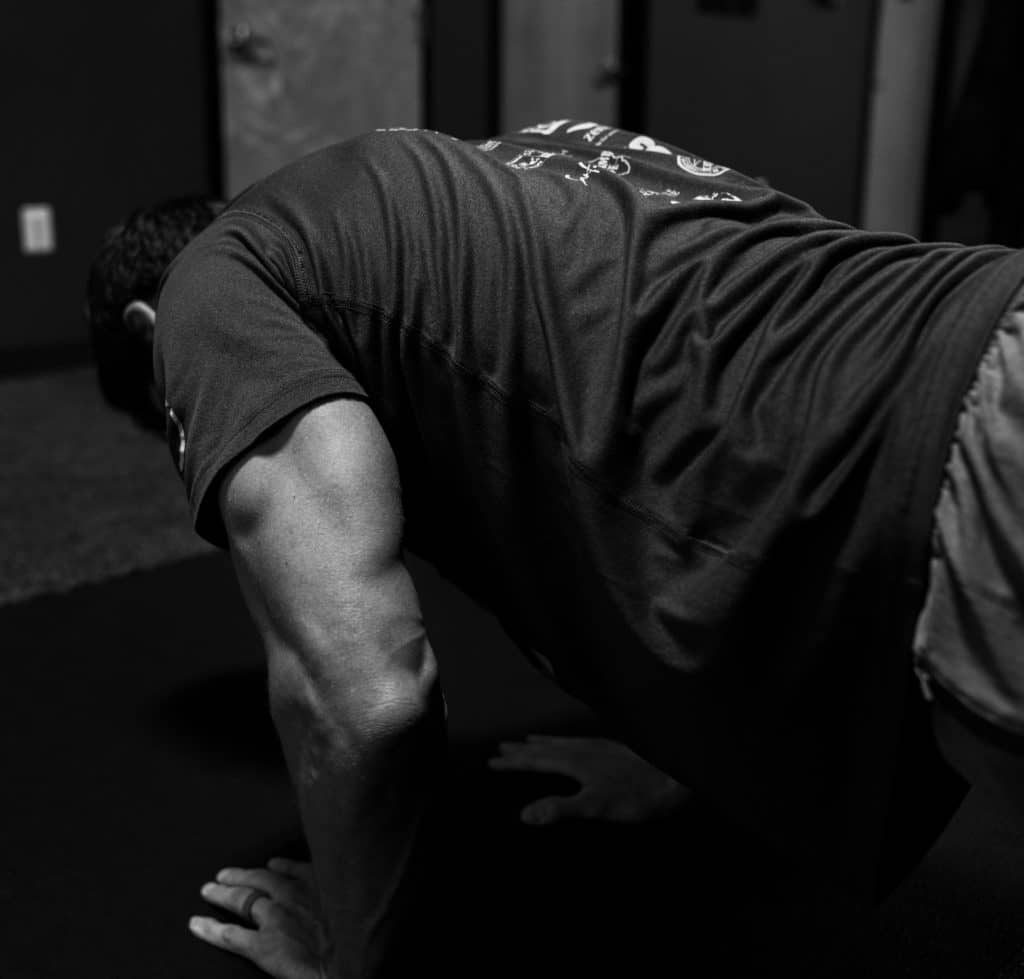 Jon testing push-ups at Beyond Strength in Sterling, Virginia