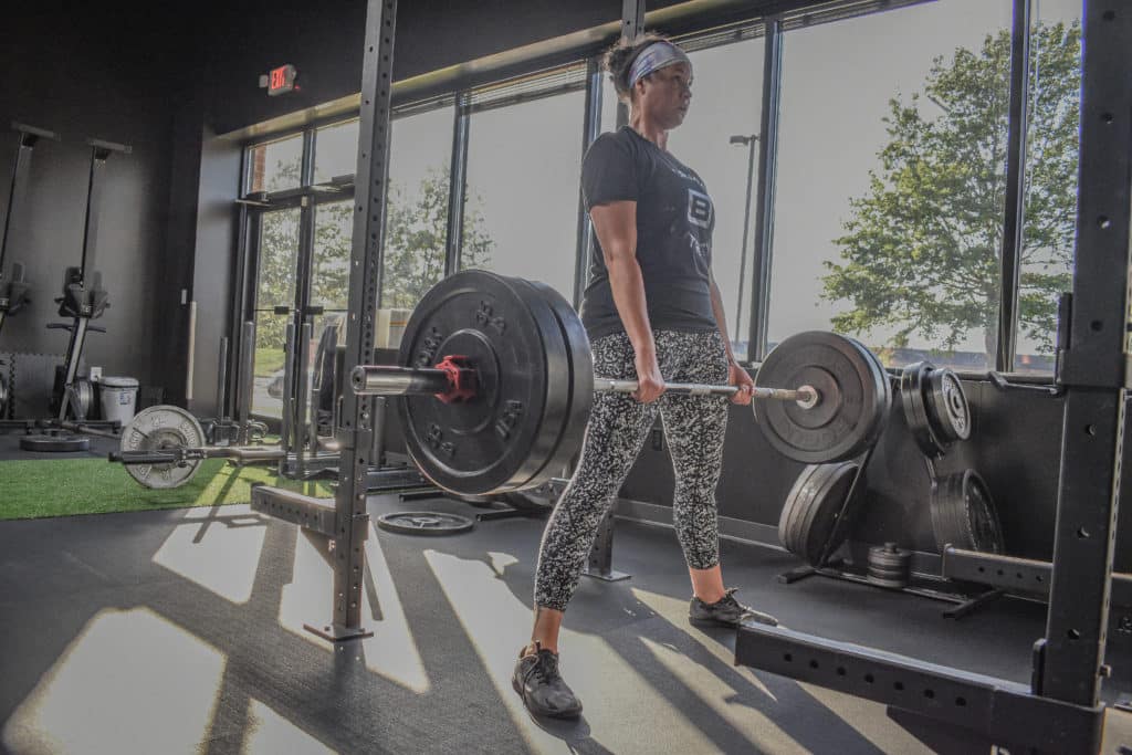 Tiff sumo deadlifting at Beyond Strength in Sterling, VA