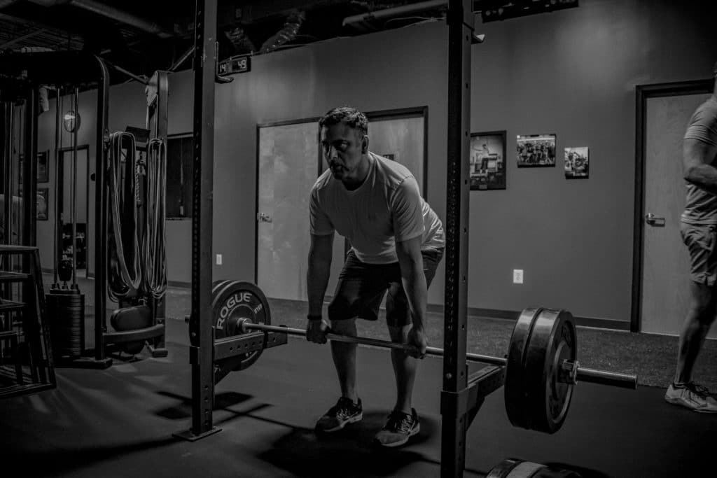 Anuj rack pull deadlifting at Beyond Strength in Sterling, VA