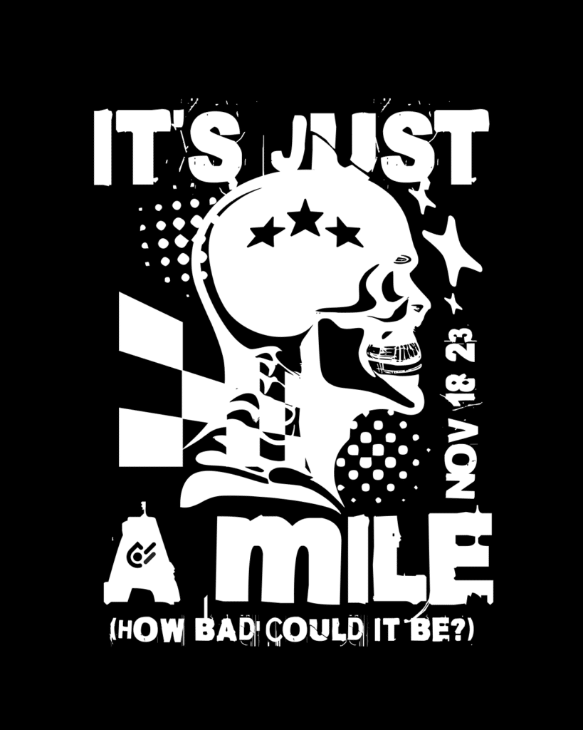 The design for the Murderous Mile T-Shirt at Beyond Strength in Sterling, Virginia